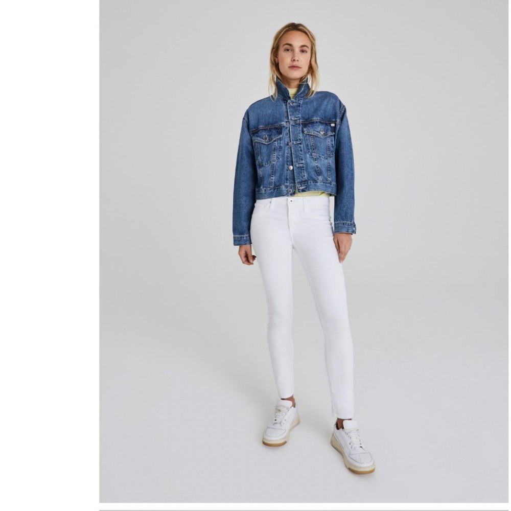 AG Legging Ankle Denim in White, Size 25